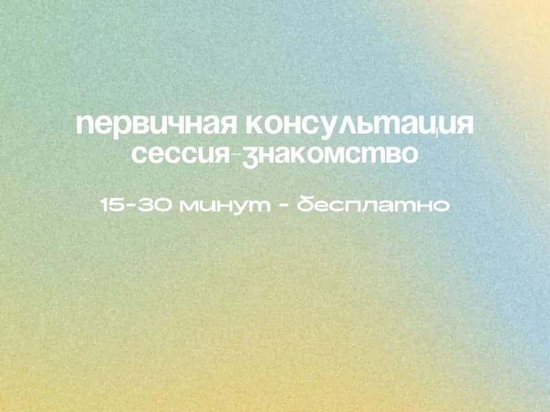 Консультация-знакомство (15-30 минут)